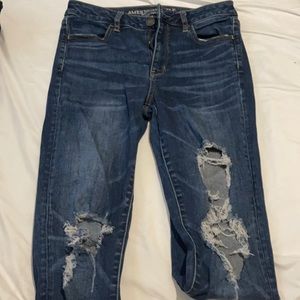 American eagle distressed super stretch jeans